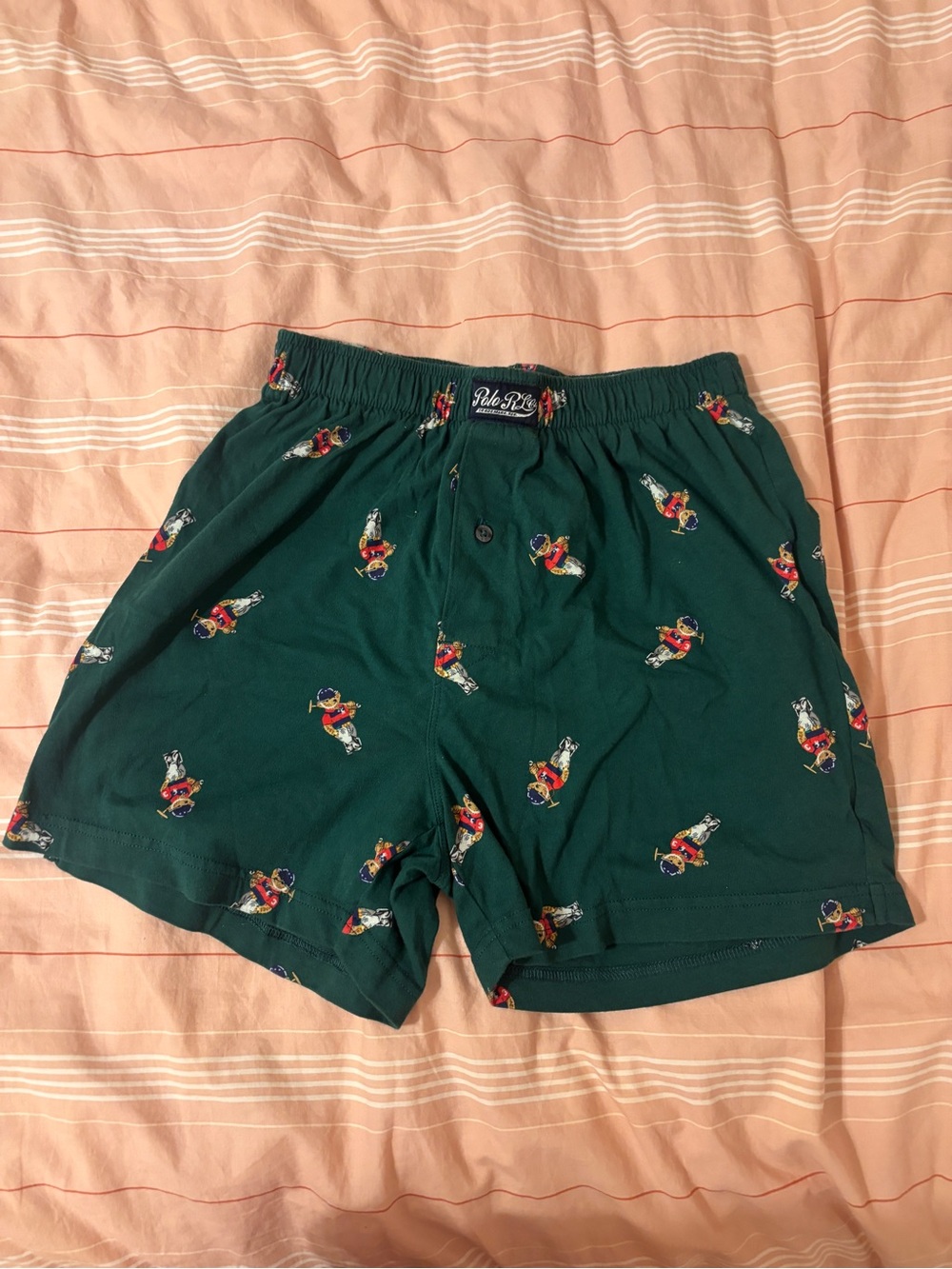 Polo by Ralph Lauren Dark Green Cotton Boxer Briefs with Polo Player Print